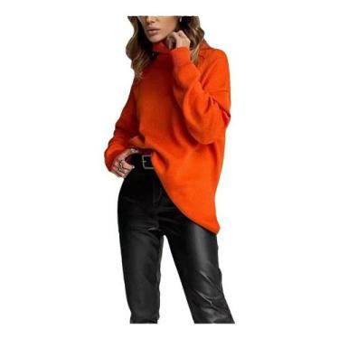 Imagem de Suéter de malha solta de gola alta para mulheres - J-One