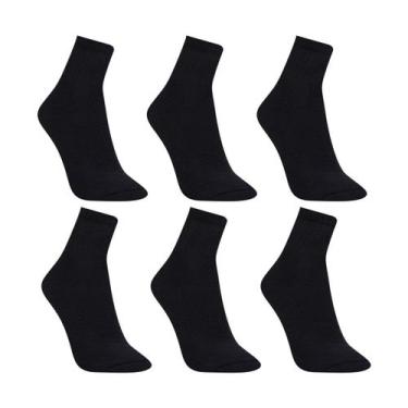 Imagem de Kit Meia Trifil Cano Médio Atoalhada - 6 Peças, Preto, 39/43