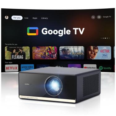 Imagem de Projetor Wanbo X5 Pro Google TV 4K com 1100 ANSI Lumens, WiFi e Bluetooth, Projetor Inteligente para Casa ao Ar Livre, Foco Automático