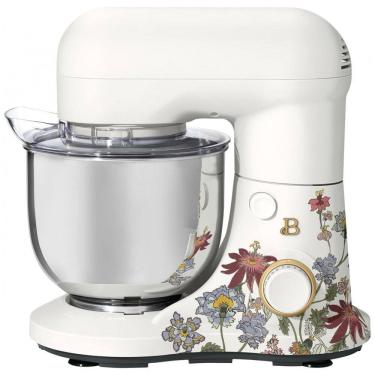 Imagem de Batedeira planetária Beautiful 5,0L branca floral com tigela inox, 12 velocidades, cabeça basculante, 300W, 110V