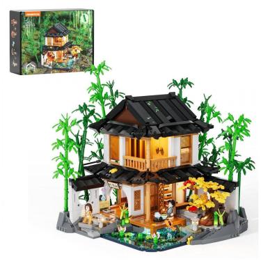 Imagem de Conjunto de construção Lumibricks Bamboo House 2432 peças com iluminação LED e casa de...