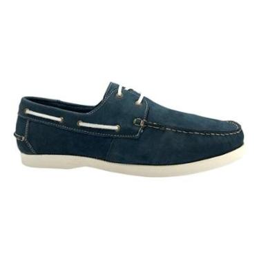 Imagem de Deckshoes Samello Lace Couro Nobuck Marinho Numero Especial Tamanho Maior-Masculino