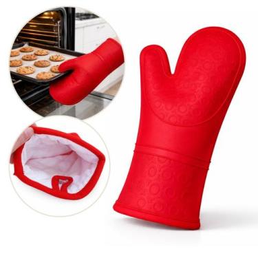 Imagem de Luva Termica Cozinha Silicone Forno Alta Temperatura Forradas Algodao 