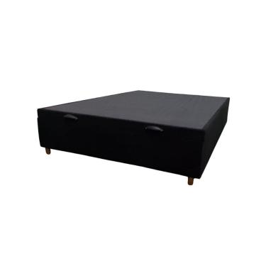Imagem de Base Box Baú Casal 138x188cm com Pistão a Gás Estrutura Reforçada Smart Preto