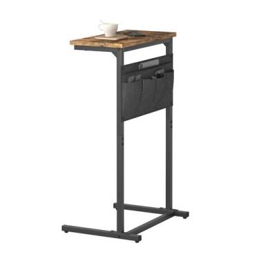 Imagem de Mesa Auxiliar en Forma de C IRCPEN LET501R Marrón Rústico 30x40x62 cm