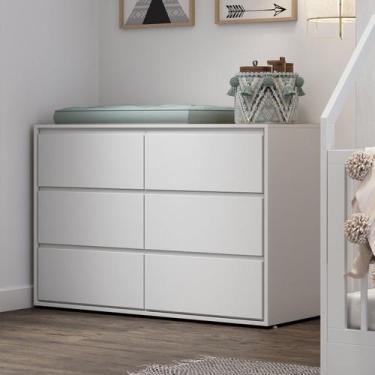 Imagem de Cômoda Infantil 6 Gavetas 139cm Wood Divicar - Divicar Móveis