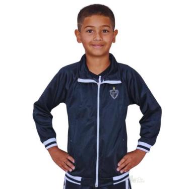 Imagem de Jaqueta Infantil Atlético MG Blusa De Frio Flanelada Oficial, Tam 6, P