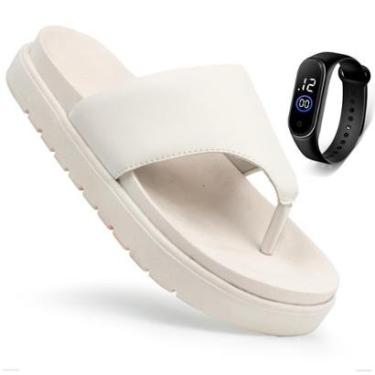 Imagem de Sandália Papete Feminina Chinelo Flat De Dedo Asa Delta Moda Blogueir-Feminino