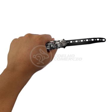 Imagem de Canivete Skull Caveira Treinamento Manobras Faca Borboleta