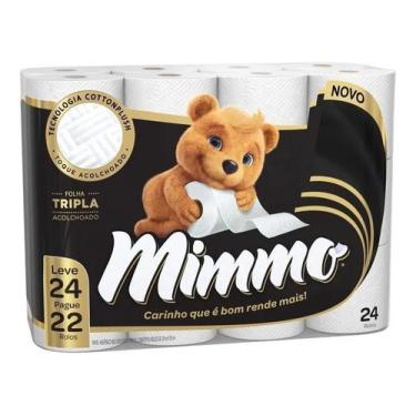 Imagem de Papel Higiênico Folha Tripla Neutro 20m 24 Rolos Mimmo