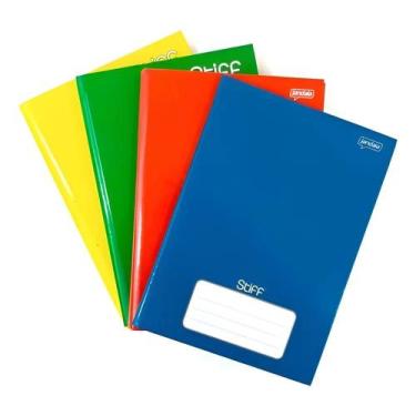 Imagem de Caderno Brochura Capa Dura Grande 96 Folhas Kit 4 Unidades A - Congrat