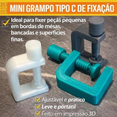 Imagem de Mini Grampo Tipo C Ajustável Fixação Morsa Mesa Bancada Mini Sargento 