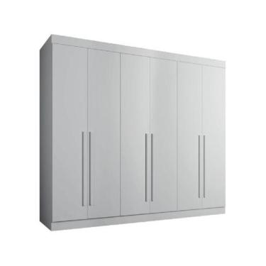 Imagem de Guarda Roupa Casal 6 Portas 6 Gavetas - Diamante-Branco - Leifer Móvei