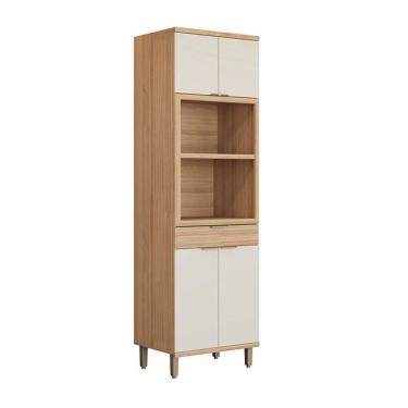 Imagem de Torre Quente Bless 4 Portas 1 Gaveta 100% Mdf 810015102 Jequitiba/Off White Fosco - Lin...
