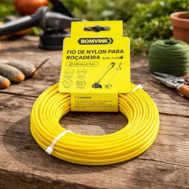 Imagem de Fio Nylon Roçadeira 3mm X 15m Ferramenta Profissional - RR CASA E CONS