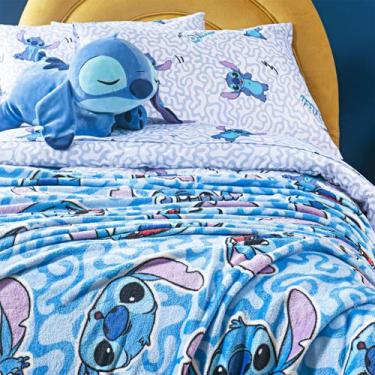Imagem de Manta Casal Flannel Stitch Divertido Disney