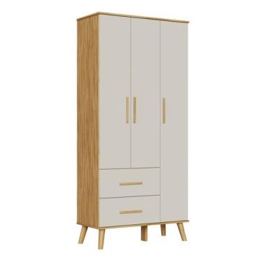 Imagem de Guarda Roupa Infantil Sky Retrô 03 portas 100% MDF Peroba - - Moveis P