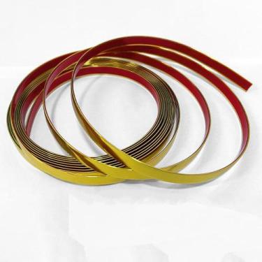 Imagem de Rolo Fita Adesiva Acabamento Cromado Flexível Dourado 24mm x 5M - Open