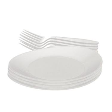 Imagem de Kit Churrasco Prato Oval Cristal Prafesta com 10 unidades