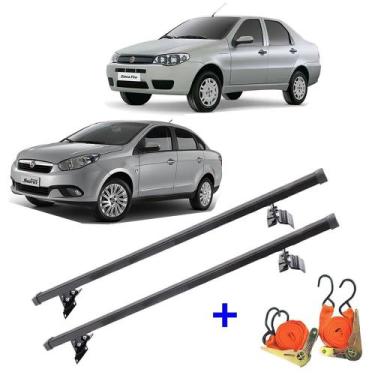 Imagem de Rack De Teto Travessa Fiat Siena Ano 1996 A 2015 + 2 Cintas - Rack de 