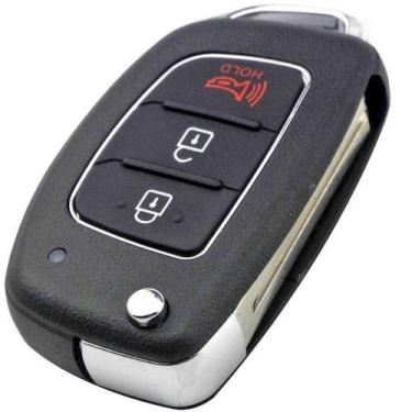 Imagem de Carcaça Capa Chave Canivete Original Hyundai Hb20 3 Botões + Emblema +
