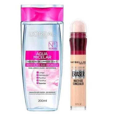 Imagem de L’Oréal Paris + Maybelline Kit - Água Micelar Solução de Limpeza + Corretivo Ivory Kit-...