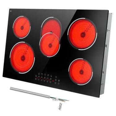 Imagem de Fogão elétrico Traenvir 5 queimadores 30 polegadas 8400W 220V-240V