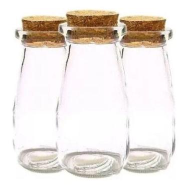 Imagem de Kit 20 Potes de Vidro Organizador com Tampa de Rolha 110ml Leiteira Ma