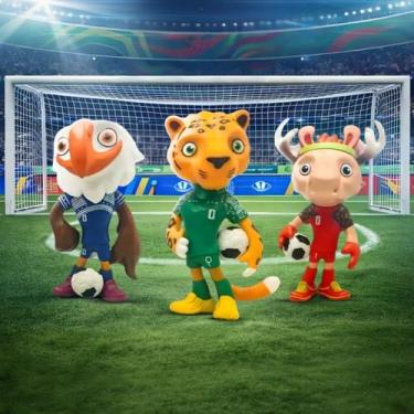 Imagem de Boneco Mascote Futebol Copa Estatueta Infantil Miniatura Coleção entre