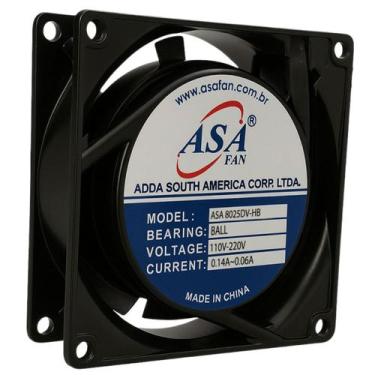 Imagem de Cooler Mini Ventilador 8025DV-HB 4 Fios Bivolt AsaFan - Asa Fan