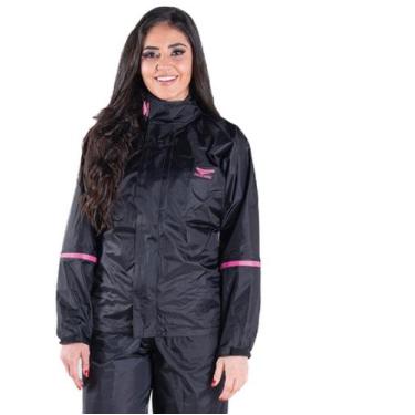 Imagem de Capa de Chuva Piracapas Confort Feminina Preta Nylon Forrada, G