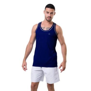 Imagem de Regata Masculina Plus Size Elite Tamanho Grande - Geral, Azul, EG5