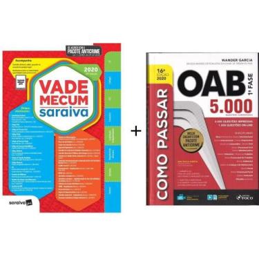 Imagem de Vade Mecum Saraiva Tradicional + Como Passar na OAB 5000 questões - DI