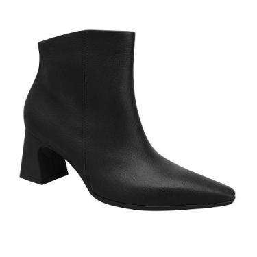 Imagem de Bota Cano Curto Salto Alto Piccadilly 764029 Feminina - Preta, Preto, 