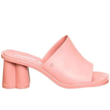 Imagem de Tamanco Slide Feminino Petite Jolie Salto Médio PJ6565, Rosa antigo, 3