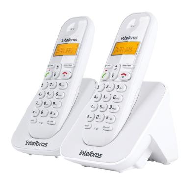 Imagem de Telefone sem Fio Intelbras Ts 3112 com Ramal Identificador de Chamadas Dect 6.0 Branco 2 Aparelhos