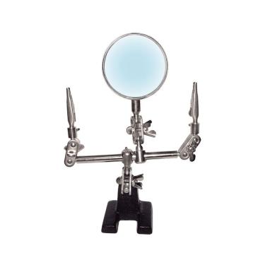 Imagem de Lupa com Suporte e Pinças Hikari HLS10 com Aumento 3x para Solda e Trabalhos Manuais