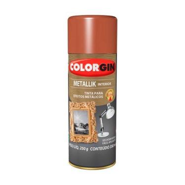 Imagem de Tinta Acrílica em Spray Metallik Interior Cobre 350ml para Decoração de Objetos em Ambientes Internos Colorgin