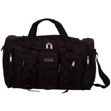 Imagem de Bolsa Viagem Sacola Média Reforçada Esportiva 6 bolsos - Yin'S, Preto
