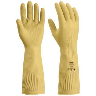 Imagem de Luva Longatex Látex Natural Com Punho Longo EPI Danny, 9 (G), Natural