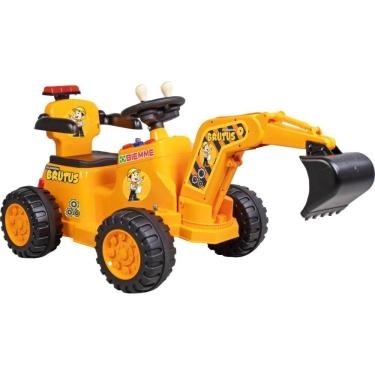 Imagem de Veículo Elétrico Infantil Escavadeira Brutus 6V com Pá Articulada e Som Amarelo Biemme Brinquedos