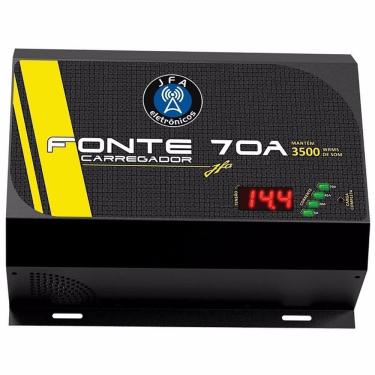 Imagem de Carregador de Bateria JFA Turbo 70A Automotivo 70A Reais Tecnologia PWM Half Bridge JFA Eletrônicos