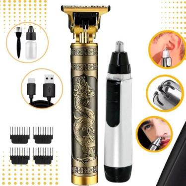 Imagem de Kit Barbeador e Aparador de Pelos OEM Masculino Lâmina Aço Inoxidável 