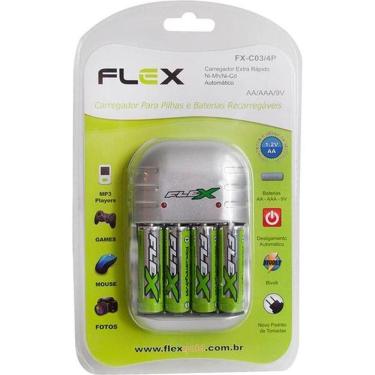 Imagem de Carregador De Pilhas Fxc03-4p Aa/aaa/9v Flex