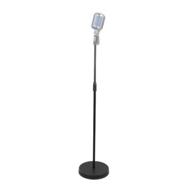 Imagem de Pedestal,Suporte Reto c/Base Pesada Redonda p/Microfone Condensador Vi