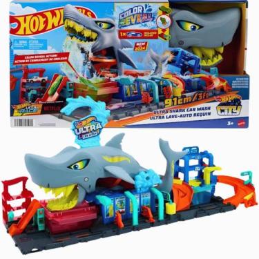 Imagem de Hot Wheels Pista Lava Rápido Mega Tubarão C/Carrinho3+Mattel