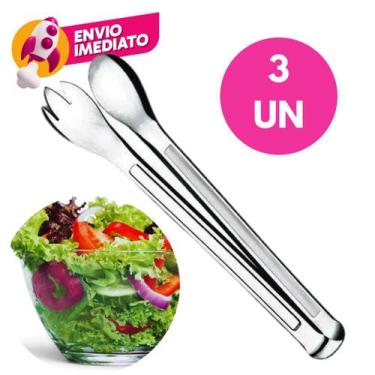 Imagem de Pegador De Salada Fruta Doce 29Cm Multiuso Cabo Longo Em Aço Inox Linh