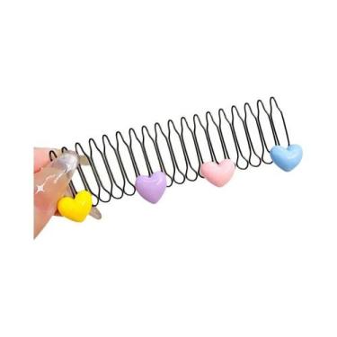 Imagem de Acessórios De Cabelo Para Meninas: Pente De Metal Retrátil Com Laço, C