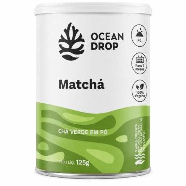 Imagem de Matchá em Pó Ocean Drop 125g Chá Verde Vegano Sem Glúten 60 Porções