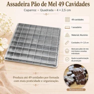 Imagem de Forma Assadeira Pão de Mel Caparroz Quadrado 49 Cavidades 4x2,5cm Form